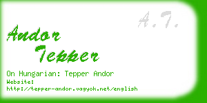 andor tepper business card
